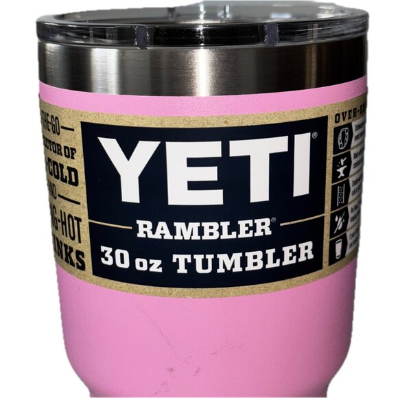 YETI RAMBLER® 30oz  Vacuum Insulated Cup Tumbler Magslider Lid Pink NWT - Picture 3 of 10